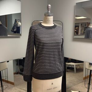 Gray and White Merino Wool Sweater